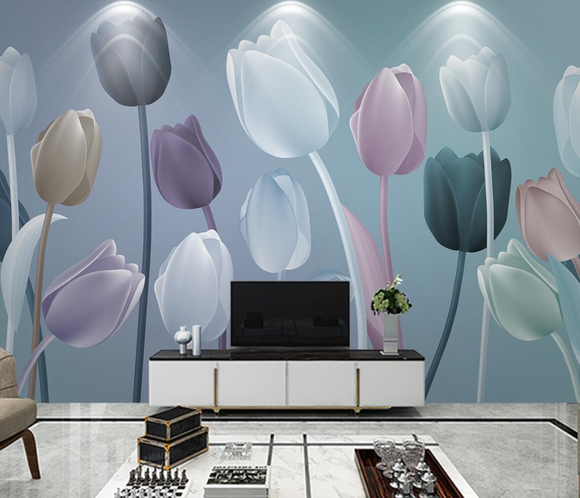 Home Textiles Photos - ورق حائط مخصص بتصميم زهرة التوليب،