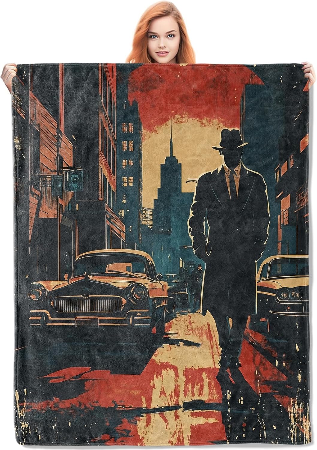 Quality Home Textiles - بطانية Noir Detective هدايا للنساء، بطانية