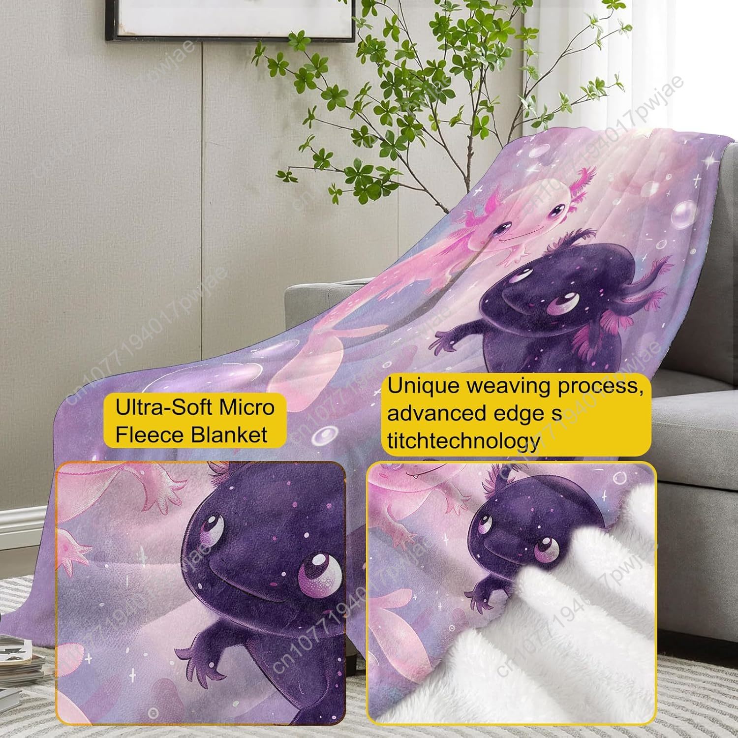 بطانية Axolotl لطيف Axolotls ا - مراجعة Quality Home Textiles وسعره