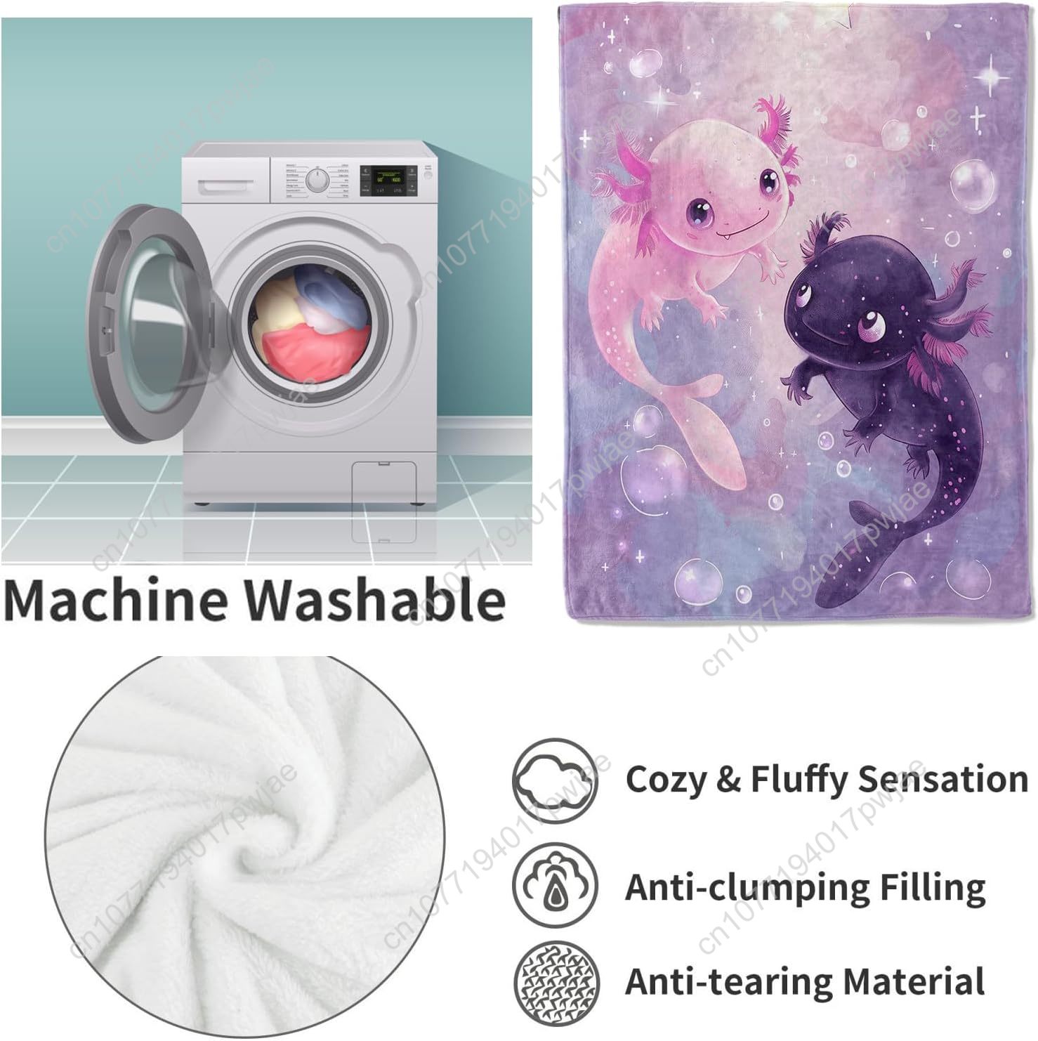 بطانية Axolotl لطيف Axolotls ا - مراجعة Quality Home Textiles وسعره