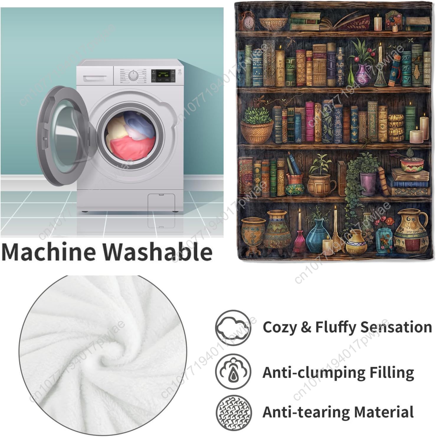 خمر رف الكتب بطانية القراءة رم - مراجعة Quality Home Textiles وسعره