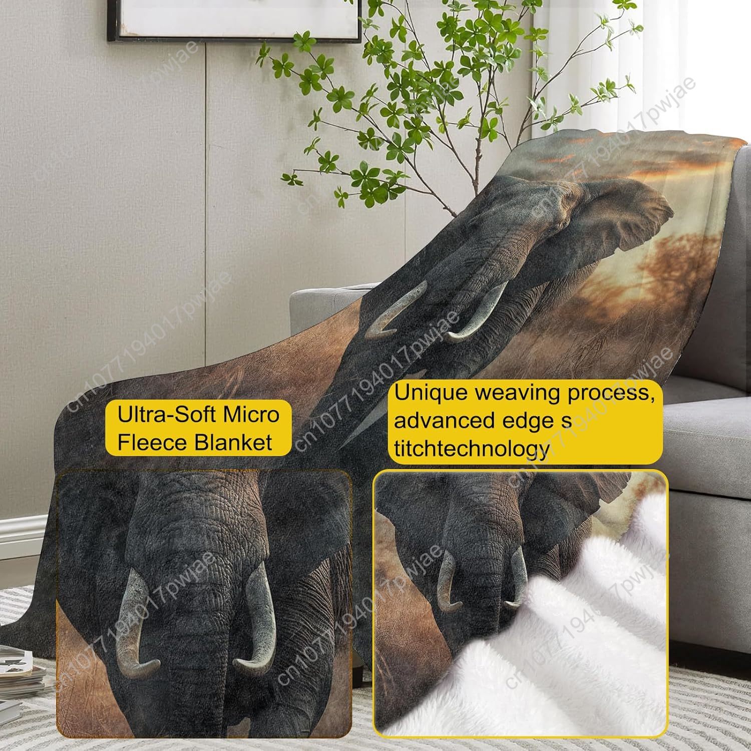بطانية صوف الفيل، مشهد الحياة  - مراجعة Quality Home Textiles وسعره
